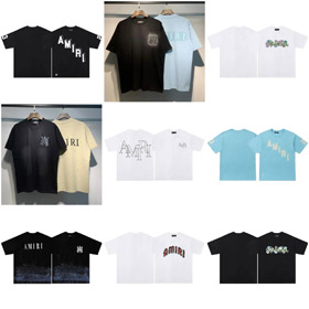 AMIRI letter pattern crew neck short-sleeved T-shirt-5151