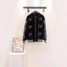 Balenciaga new wool embroidered baseball jacket-5181