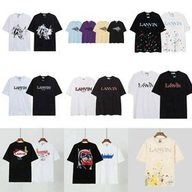 Gallery Dept x Lanvin embroidered and printed splatter paint short-sleeved T-shirt-5182