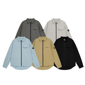 C.P Company new loose-fitting collared long-sleeved zip-up cardigan shirt-5287