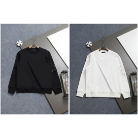 Prada new loose-fitting sweatshirt with zippered sleeve pockets and metal triangle logo-5323