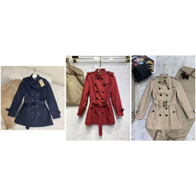 Burberry fitted double-breasted short trench coat with a cinched waist-5342