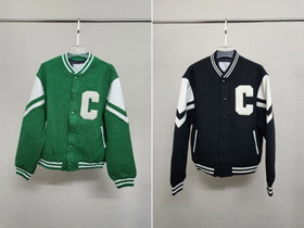 Celine Wool Classic Loose-Fit Baseball Jacket-5477